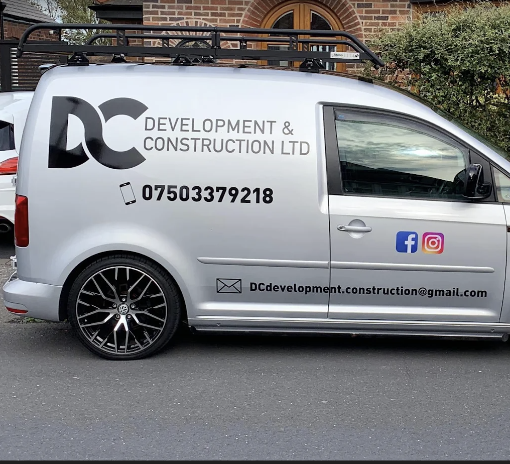 DC Development & Construction Ltd branded work van